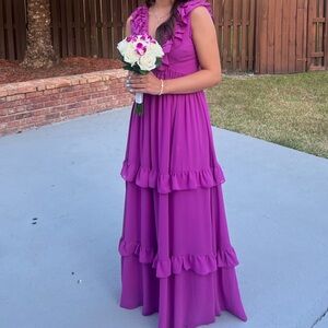 Ruffled Purple Maxi Dress
